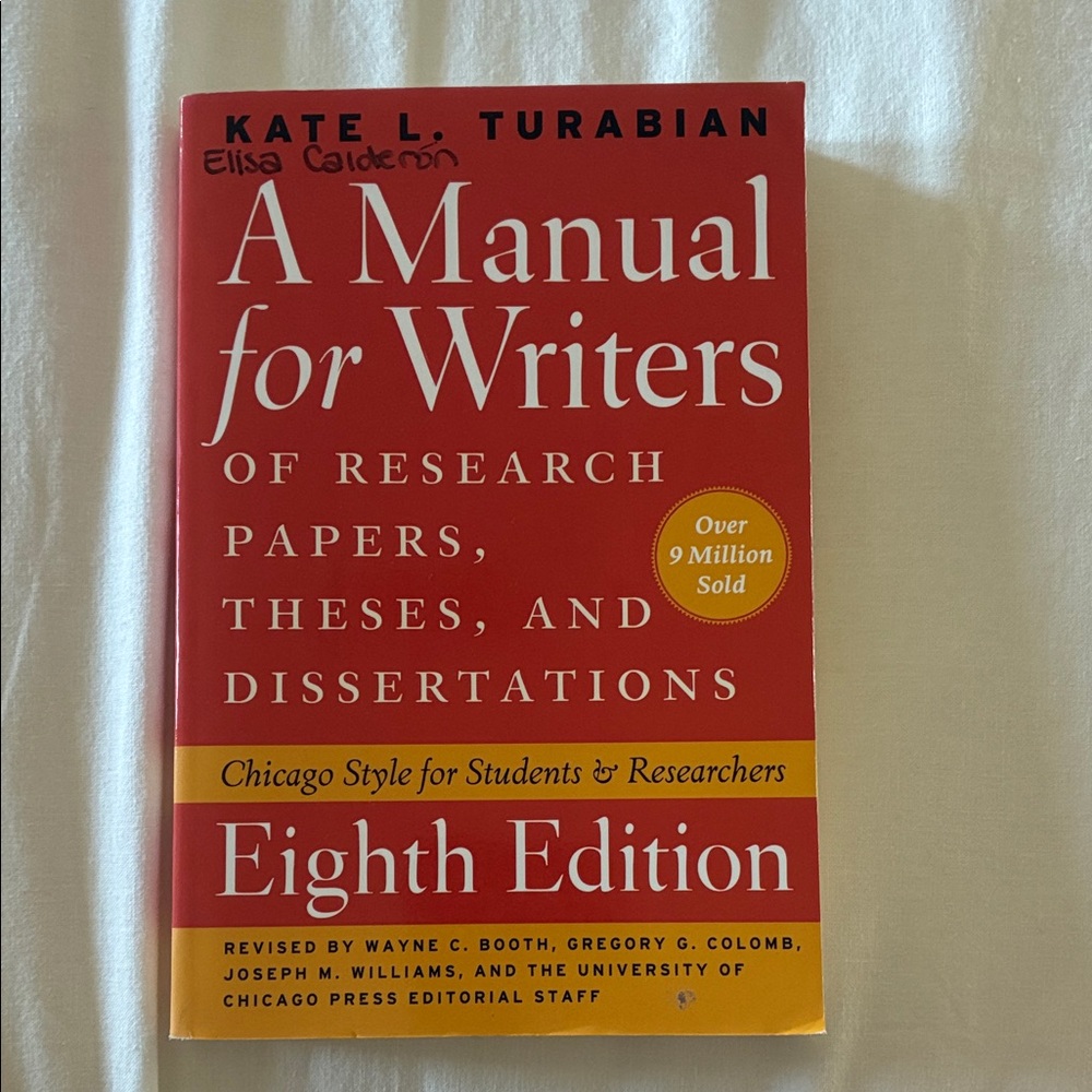 A Manual for Writers - Eighth Edition
